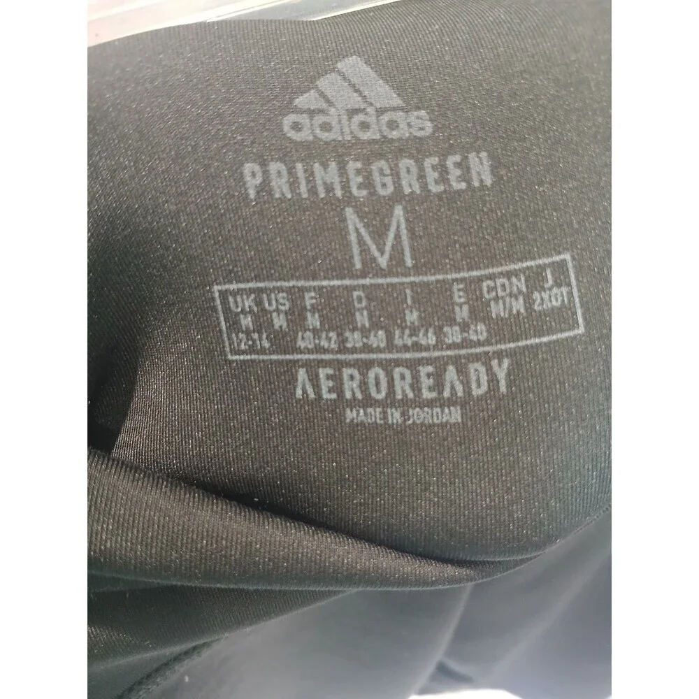 Adidas Biker Shorts Women’s Size M Black 3 Stripe Primegreen Aeroready Athletic